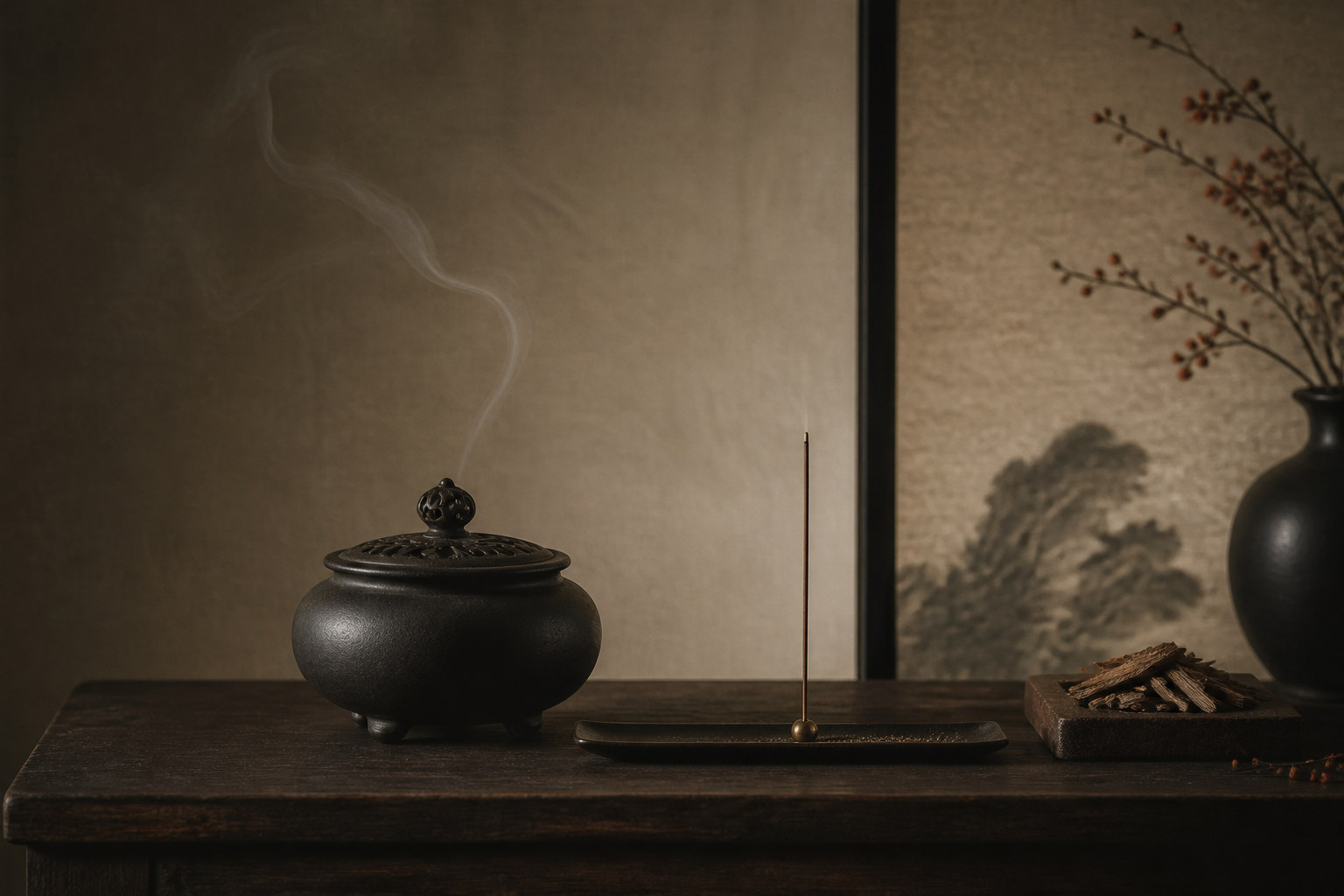 Incense vessel and agarwood set