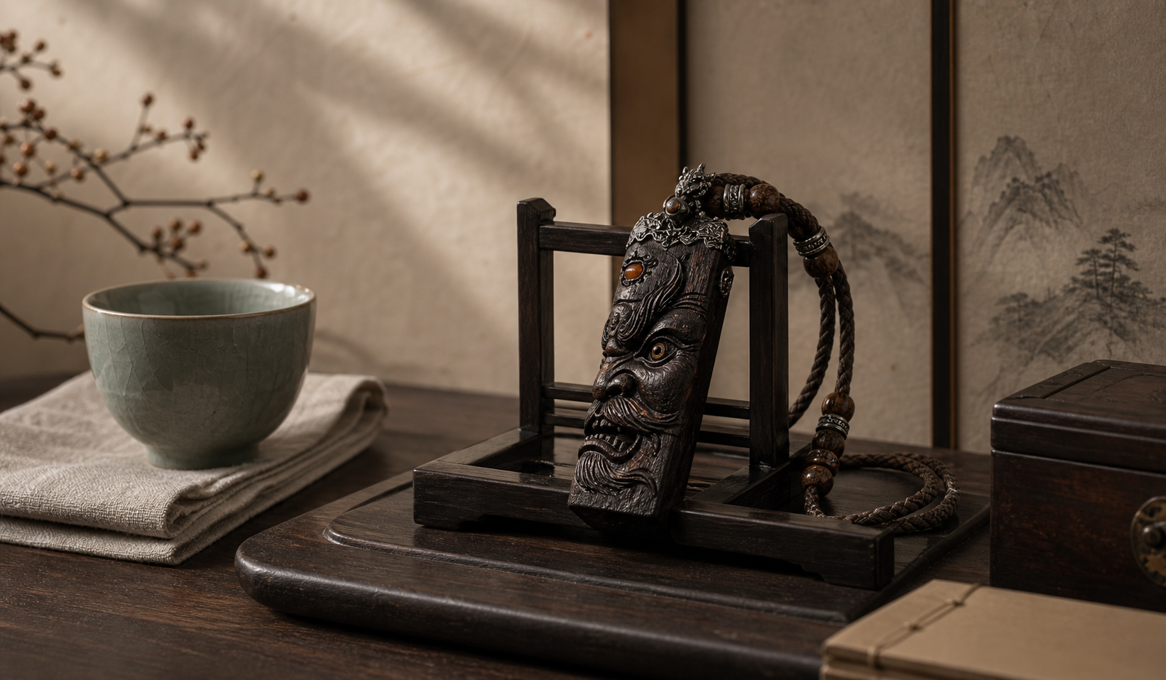 Desk display use of the Zhong Kui pendant